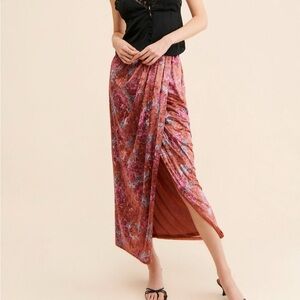 Free People Floral Velvet Maxi Skirt